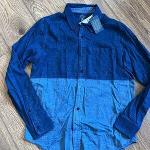J.Crew Men's Long Sleeve Button Down Color Block Blue New With Tags NWT